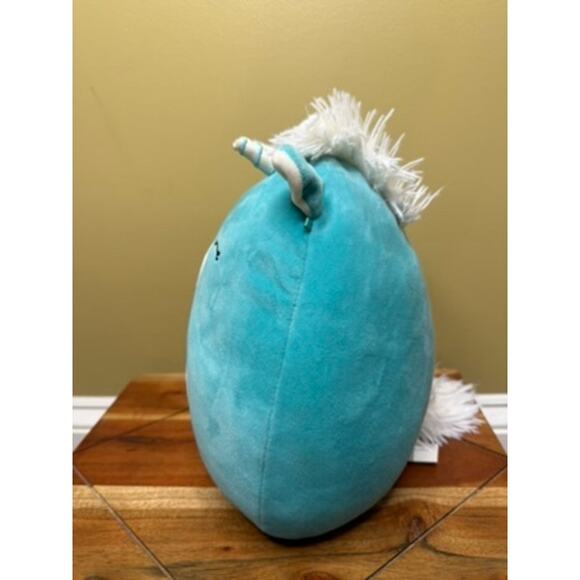 Squishmallow Lonnie Unicorn Plush Medium Turquoise with White Mane 9" - Picture 4 of 5